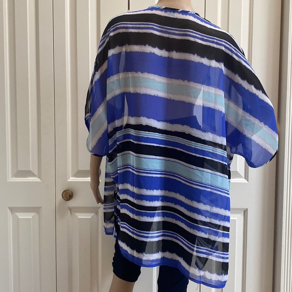 Easywear by Chico’s Womens Sheer Cover. Swimsuit coverup. Cardigan open front - Picture 6 of 12